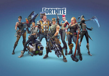 Fortnite fotobehang met dynamisch ontwerp voor fans van het spel.