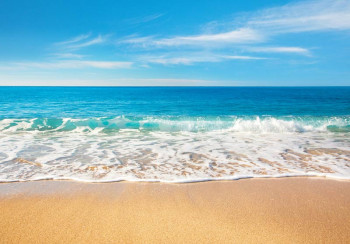 Fotobehang Blauwe Zee en Strand