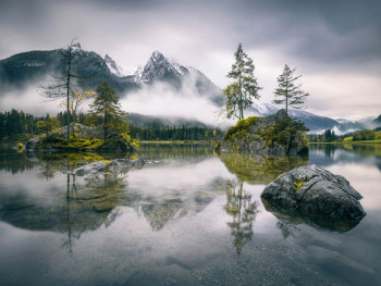 Een fotobehang van Hintersee Ramsau meer.