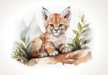 Fotobehang Kleine Lynx