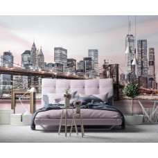 Een fotobehang van de Brooklyn Bridge in New York, USA voor de slaapkamer.