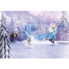 Frozen fotobehang met een winterlandschap vol magie, perfect voor de kinderkamer.