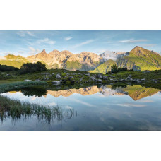 Alpen weerspiegeling landschap fotobehang, met een prachtig natuurbeeld.