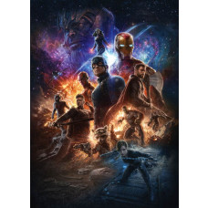 Fotobehang Avengers Battle of Worlds, episch gevecht tussen Marvel-helden.