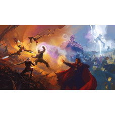 Fotobehang Avengers epic battles, gevecht tussen twee werelden in Marvel.