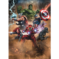 Fotobehang Avengers superpower, iconische Marvel-karakters in actie.