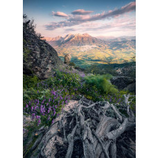 Berglandschap fotobehang, met een adembenemend uitzicht over de bergen.