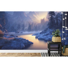 Fotobehang Betoverend Winterlandschap