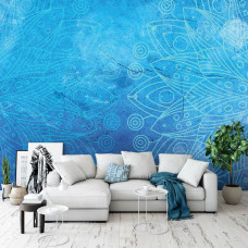 Fotobehang Blauwe Mandala