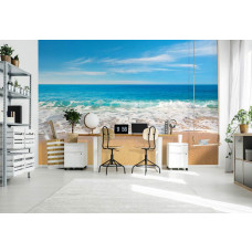 Fotobehang Blauwe Zee en Strand