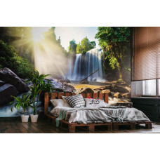 Fotobehang Bosbeleving met Adembenemende Waterval