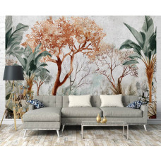 Fotobehang Botanische Jungle Planten op Beton