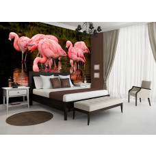 Fotobehang Flamingo's