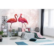 Fotobehang Flamingo's Roze