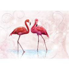 Fotobehang Flamingo's Roze