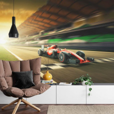 Fotobehang Formule 1-Auto over de Streep