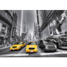 Een fotobehang van gele taxi's op Times Square in New York, Manhattan.