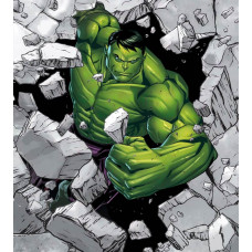 Fotobehang Hulk breaker, krachtige scène met Hulk uit Avengers.