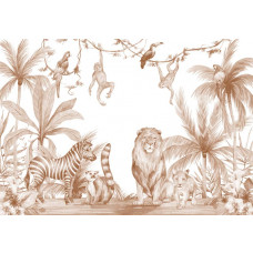 Fotobehang Into the Jungle Terracotta
