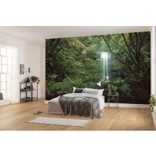 Fotobehang Jungle Waterval - 450 x 280 cm