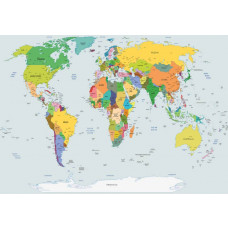 Fotobehang Kaart van de Wereld