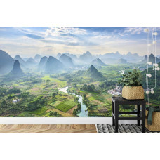 Fotobehang Karstgebergte in het dorpje Yangshuo, China