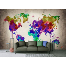 Fotobehang Kleurrijke Wereldkaart