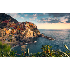 Manarola Cinque Terre met uitzicht op de Middellandse Zee in Italië.