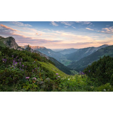 Naturpark Allgäuer Hochalpen fotobehang, met een prachtig berglandschap.