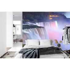 Een rustgevend fotobehang van de Niagarawatervallen met natuurlijke pracht, ideaal voor een slaapkamer.