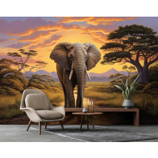 Fotobehang Olifant op de Savanne