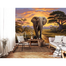 Fotobehang Olifant op de Savanne