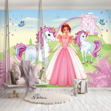 Fotobehang Prinses en Unicorns