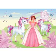Fotobehang Prinses en Unicorns
