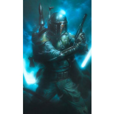 Star Wars classic bounty hunter fotobehang, met iconische premiejagers, perfect voor Star Wars fans.