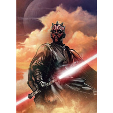 Fotobehang van Darth Maul in actie, ideaal voor een tienerkamer met een Star Wars-thema.