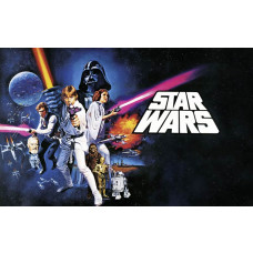 Star Wars klassieke poster in cult collage stijl op fotobehang.