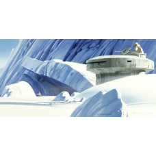 Star Wars Hoth Echo Base fotobehang, met de iconische basis in actie.