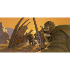 Tusken Raiders fotobehang uit Star Wars, ideaal voor een Star Wars thema kamer.