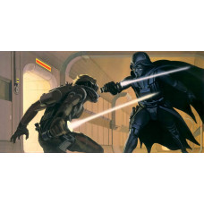 Star Wars Vader vs Luke fotobehang, een epische gevechtscène uit de originele trilogie.