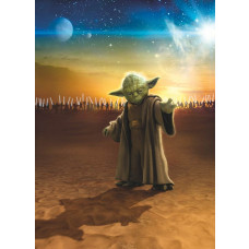 Star Wars fotobehang met Master Yoda in een epische pose.