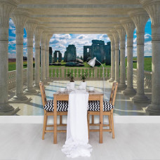 Fotobehang Uitzicht op Stonehenge 3D