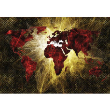 Fotobehang Verlichte Wereldkaart