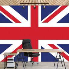 Een fotobehang met de Union Flag van Groot-Brittanniė voor het kantoor.