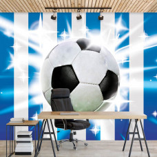 Fotobehang Voetbal Blauw-Wit