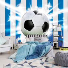 Fotobehang Voetbal Blauw-Wit