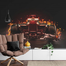 Fotobehang Vurige Formule 1-Auto