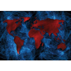 Fotobehang Wereldkaart in het Rood