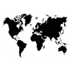 Fotobehang Wereldkaart Zwart-Wit