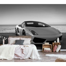 Een fotobehang met een Lamborghini voor de slaapkamer.